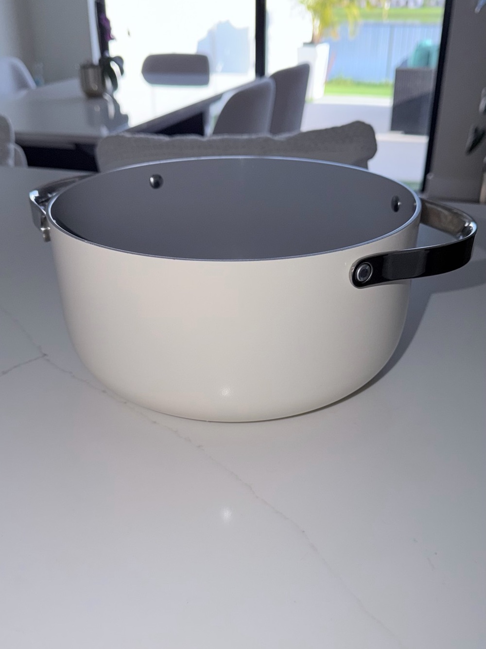 CARAWAY Cream Nonstick Cooking Pot with Side Handles -6.5